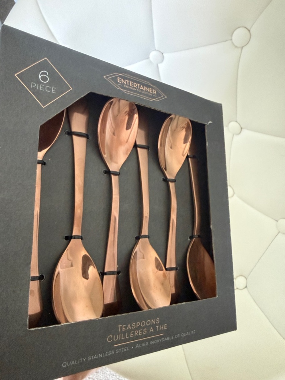 Entertainer Premium Collection Gold-Copper Teaspoon Set  6 Piece - Picture 5 of 6